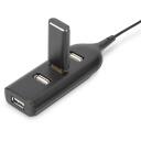 Digitus USB centrmezgls, AB-50001-1, 4 x USB 2.0, 480 Mbps, 30 cm kabelis, USB baro&scaron;ana