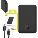 Baseus Magnetinis Mini Powerbank P10022107113-00, 5000 mAh, 20 W, USB Type C, juodas, belaidis įkrovimas, su indikatoriumi
