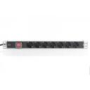 Digitus Maitinimo juosta DN-95402, 2m, 7 lizdai, 250V, 16A, 4000W, 1U aliuminio PDU