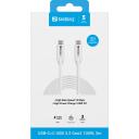 Sandberg USB kabelis 136-75, 3m, 10Gb/s, 100W PD, balta, 2xUSB-C (vīrie&scaron;u)