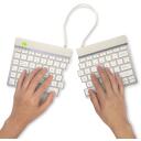 R-Go Tools klaviatuur R-GO SPLIT BREAK, traadita, Bluetooth 5.0, QWERTY, valge, 1.02 m kaabel, ergonoomiline, 350 g