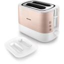 Philips Tosteris HD2638/11, 2 riekeliai, 950 W, rožinė auksinė, balta, 230 V, 1050 W, metalas, 7 rudos spalvos lygiai