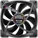 Montech Вентилятор для корпуса RX120 PWM RX120PWMBLACK, 120mm, 4-pin, 27dB, 1760RPM, RGB подсветка