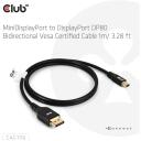 Club3D Mini DisplayPort на DisplayPort кабель CAC-1116 1м, 4K240Hz, 8K60Hz, 10K60Hz, 80 Гбит/с, 10240 x 4320