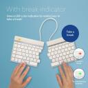 R-Go Tools klaviatuur R-GO SPLIT BREAK, traadita, Bluetooth 5.0, QWERTY, valge, 1.02 m kaabel, ergonoomiline, 350 g