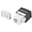 Lanberg Kontaktligzda KSUA-2000, 1 port, UTP, CAT 6a, 1.45cm, 1.61cm, IDC, 568A/B, melna, balta
