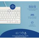 R-Go Tools klaviatuur RGOCOUSWDWH, QWERTY, kaabel, 1.6 m, valge, ergonoomiline disain, LED indikaatorid, kompaktne