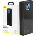 Baseus Amblight akumulators PPLG000101, 30000mAh, 4xUSB, USB-C, 65W, melns, LED displejs, 5 porti