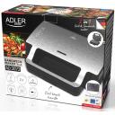 Adler V&otilde;ileiva r&ouml;ster AD 3073, 1000 W, 2 plaati, roostevaba teras/must, vertikaalne ladustamine, libisemiskindlad jalad