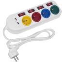 Maclean удлинитель MCE229W, 4 розетки, 2xUSB, 250VAC, 10A, 2.1A 5V, 1.5m, защита от детей, выключатель