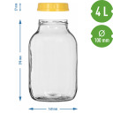 Twist-off klaaspurk 4 L plastkaanega &Oslash;100 ja k&auml;epidemega BROWIN 133410