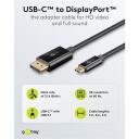 Goobay USB-C uz DisplayPort kabelis 75704, 1 m, 4K60Hz, līdz 21.6 Gbps, DisplayPort MST, USB 3.1