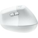 Logitech USB optinė pelė vertikali, 910-006477, 4000 DPI, 6 mygtukai, RF belaidis + Bluetooth, balta