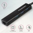 Axagon USB keskjaam HMC-GL3A 3x USB 3.2, 1x RJ-45, 20 cm toitekaabel, alumiiniumkorpus