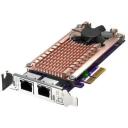 Qnap tīkla adapteris QM2-2P2G2T, 2 x 2.5GBASE-T, PCIe, 2500 Mbit/s, 152.65 mm, 68.9 mm, 20.6 mm