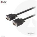 Club3D VGA kabelis CAC-1710 10m 28AWG, 2x VGA (D-Sub) vīrie&scaron;u, 1080p, zelta kontakti, apaļ&scaron; kabelis