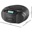 Jvc Radio atskaņotājs JVCRCE444B, 239mm, 260mm, 129mm, 2x2W, 30 iepriek&scaron; iestatītas stacijas, CD atskaņotājs, kasetofons