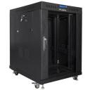 Lanberg paigalduskapid 19 15U 600mm, 800kg, klaasuksed, LCD, 4 ventilaatori pesa, 4 vertikaalset riba