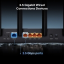 BE6500 kahetkeline Wi-Fi 7 ruuter, TP-Link, Archer BE400, 5 GHz: 5764 Mbps, 2.4 GHz: 688 Mbps, 1&times; 2.5 Gbps WAN, 1&times; 2.5 Gbps LAN, 3&times; 1 Gbps LAN, 6&times; v&auml;list antenni, EasyMesh tugi, MU-MIMO