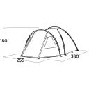 Easy Camp Палатка на 4 человека Kinn 4 120488, 8.6 кг, 380 см, 255 см, 180 см, 4 места, 1 вход, 1 тамбур, 3000 мм, 10000 мм