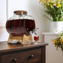 5 L stikla muca ar platu snīpi, korķi, statīvu un krānu BROWIN 635528, caurspīdīga, 5.0 L, 19.2x29x27.6 cm