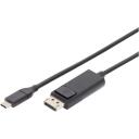Digitus USB Type-C adaptera kabelis AK-300333-020-S, 2 m, USB-C, DisplayPort, 4K atbalsts, datu pārsūtī&scaron;anas ātrums 32,4 Gbit/s