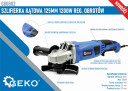 Geko Kampinis &scaron;lifuoklis 125mm G80802, 1200W, 230V, 300-11000 aps./min, M14, 22mm, sukamo rankeną, 3 pozicijas