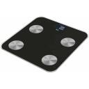 Jata Ķermeņa svari HBAS1155, 180kg, 0.1g, 15 lietotāji, Bluetooth, 4 sensori, LCD, 5mm rūdīts stikls