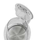 Elektriskā tējkanna 1100 W 1 L plastmasas un stikla korpuss ar 360° rotējošu pamatni pelēka AD1283G Adler