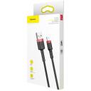 Baseus Laidas CALKLF-B19, 100cm, 2.4A, Lightning, USB 2.0, juodas, raudonas