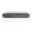 Digitus 8-portu Gigabit Ethernet PoE slēdzis DN-95317-1, 8x10/100/1000 Mbps, PoE+ 802.3at, nepārvaldāms, 1U, 16 Gbps