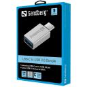Sandberg USB-C į USB 3.0 Dongle 136-24, 1xUSB-C, 1xUSB 3.0, pilka spalva, suderinamas su USB 3.1 Gen. 1