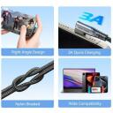 Vention CABLE USB-C TO USB-C 1M TRAHF, 1m, USB C, USB C, USB 2.0, 0.48Gbit/s, Ni kontakti, ātrā uzlāde, PVC, neilons