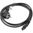 Lanberg S&uuml;learvuti toitekaabel CA-C5CA-11CC-0018-BK, 1,8 m, VDE, Schuko, IEC320 C5, must