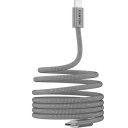 Кабель с подключением USB C к USB C быстрой зарядкой 60 Вт магнитной фиксацией и плетёным покрытием OnWire 60MG C-C 60W Magnet Braided 1 m Светло Серый CND-CCMG60AB15LG CANYON