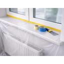 Geko krāso&scaron;anas aizsargplēve ar washi lenti 110 cm x 20 m, 16 mm, HDPE, 9 mikroni, caurspīdīga, 16 cm ruļļa platums