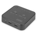 Digitus dokstacija DA-71545, 2xUSB Type-C, 0.6A, 3A, 5V, UASP atbalsts, Plug and Play, melna