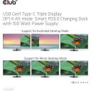 Club3D док-станция CSV-1565 100W, 1x HDMI 4K60Hz, 1x DP 4K60Hz, 1x VGA 1920x1080@60Hz, 2x USB-C, 5x USB-A, 1x RJ-45, аудио порты