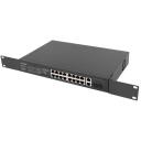 Lanberg Komutators RSFE-16P-2C-150, 230V, 18xRJ-45, 2xSFP, 10/100Mbps, PoE+, 150W, nepārvaldāms