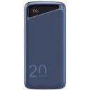 Navitel Power Bank PWR20 MX Blue, 20000mAh, 3.7V, 74Wh, 2 USB-A porti, kahepoolsed USB-C port