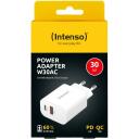 Intenso maitinimo adapteris USB-A/USB-C/7803012, Įėjimo įtampa 100-240 V, Maksimali i&scaron;ėjimo įtampa 20 V, 2 i&scaron;ėjimai
