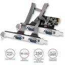 Axagon Адаптер PCEA-S4N 4x RS-232 250 кBd PCIe 5 Gbit/s, CE, RoHS, SP и LP, 1 шт.
