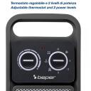 Beper Ventilatora sildītājs P203TER002, 2000W, 2 jaudas līmeņi, keramikas, melna, termostats, ventilators, aukstā gaisa funkcija