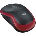 Logitech USB optinė pelė M185 910-002240, 1000 DPI, 3 mygtukai, 10 m belaidžio ry&scaron;io diapazonas, AA baterija, raudona spalva