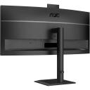 Aoc monitor CU34E4CW, 3440 x 1440, 120 Hz, 4 ms, 350 cd/m&sup2;, 2xHDMI, USB-C, 90W PD, 5MP kaamera, KVM, must