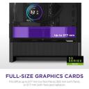 Nzxt Kaste H3 Flow CC-H31FB-01, 389mm, 225mm, 400mm, 1x120mm ventilators, 3x2.5" diski, 1x3.5" disks, 1x USB 3.2 Gen 2x2 Type-C