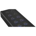 Raidsonic 7-port USB centrmezgls IB-HUB1703-QC3, 7 x USB 3.0, AC 120/230 V, melns, QC 3.0 lādētājs