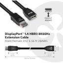 Club3D видео кабельный адаптер CAC-1022, 2м, 32.4Гбит/с, 8K @ 60Гц, 144Гц, 28AWG, прямой разъем, M/F