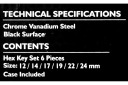 Jcb 6-kantse v&otilde;tmete komplekt JCB-5067, 6 tk, CrV, L-kujuline, 12mm, 14mm, 17mm, 19mm, 22mm, 24mm