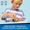 Lego Konstruktors 60483, 61 gab., gumijas riepas, iekrāvēja kauss, ekskavatora āķis, juniora minifigūra
